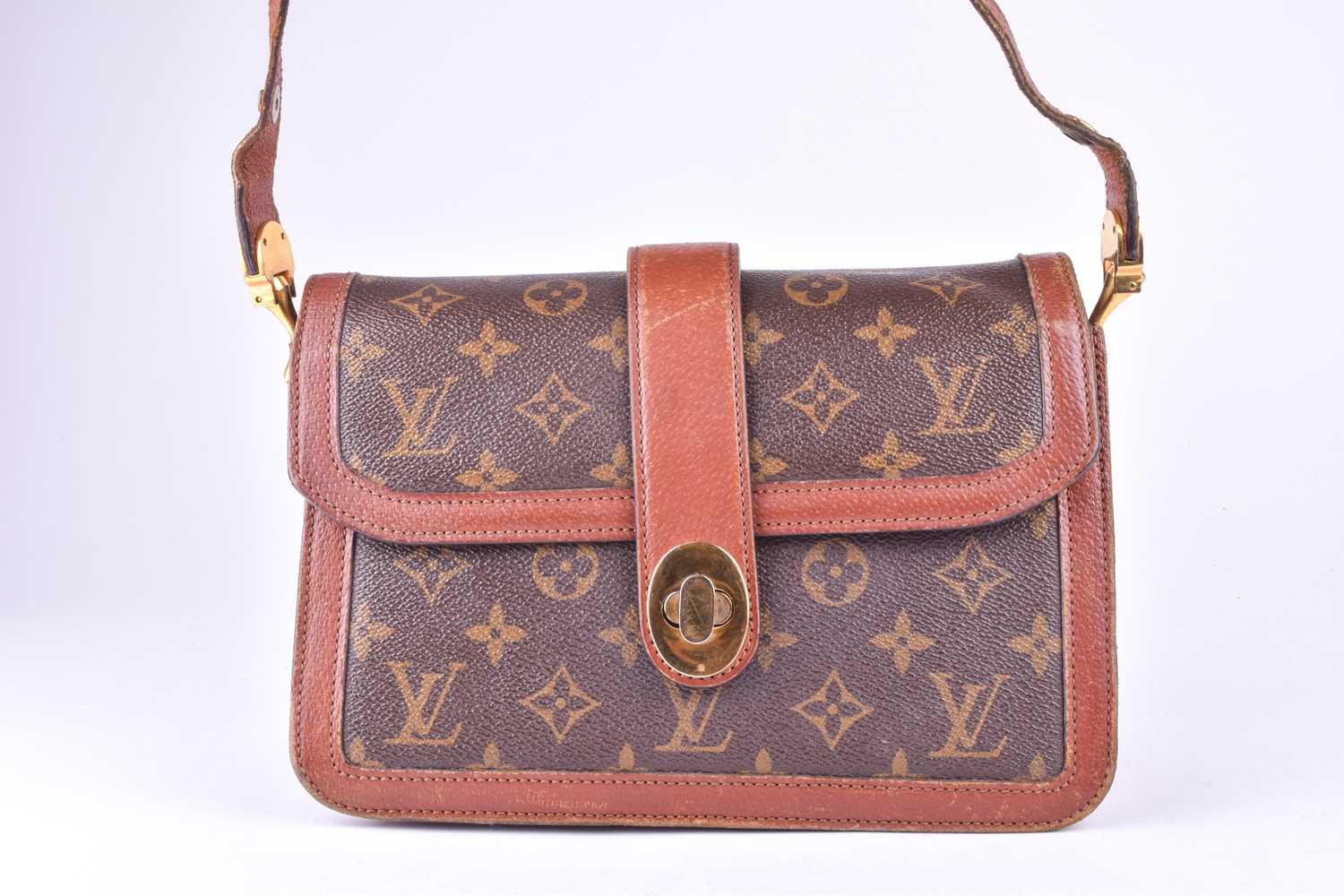 Louis Vuitton. A vintage 1980s monogram leather satchel handbag, with brown leather and monogram - Image 11 of 11