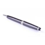 A Montblanc Meisterstuck ballpoint pen, with black resin body and cap, and silver plated metal