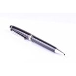 A Montblanc Meisterstuck Pix ballpoint pen, with black resin body and cap, and silver plated metal