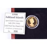 Queen Elizabeth II 1998 Falkland Islands 'Queen Elizabeth The Queen Mother Lady of the Century' gold