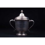 A George V silver trophy cup, Birmingham 1925 by William Neale & Son, with conforming cover and twin