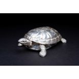 An Italian silver tortoise dressing table box, Fasano, Torino, mid 290th century, with removable