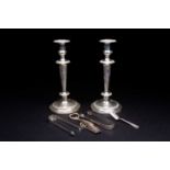 A pair of silver candlesticks, Sheffield 1976, by Barker Ellis Silver Co, 26.5 cm high (filled),