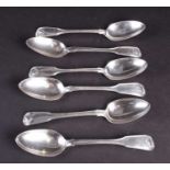 A set of six George III silver fiddle pattern tablespoons, London 1816 by Eley & Fearn, 15 ozt.