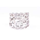 Hermes. A Farandole cuff bangle, the rigid chaine d'ancre links in over-laid pattern, 5cm inner