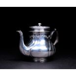 A French silver teapot, 20th century, stamped 'Bointaburet a Paris', with ebonised handle, 13 cm