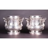 A pair of German silver wine coolers, Hanau, 19th century, inspired by designs after Juste Aurele