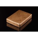 Van Cleef & Arpels. An early to mid 20th century French yellow gold rectangular box, of woven