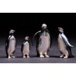 A group of four Saturno style silver and anodised penguins, tallest 4cmCondition report: Tallest