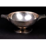 A George VI silver twin-handled bowl of art deco design, Sheffield 1938 by Walker & Hall, 10 cm high