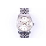 A 1984 Rolex Oyster Perpetual ref. 16030 DateJust automatic wristwatch, the silvered dial with baton