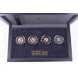 The Golden Jubilee 2002 Maundy Set in 22ct gold. Royal Mint issue comprising a Maundy penny,