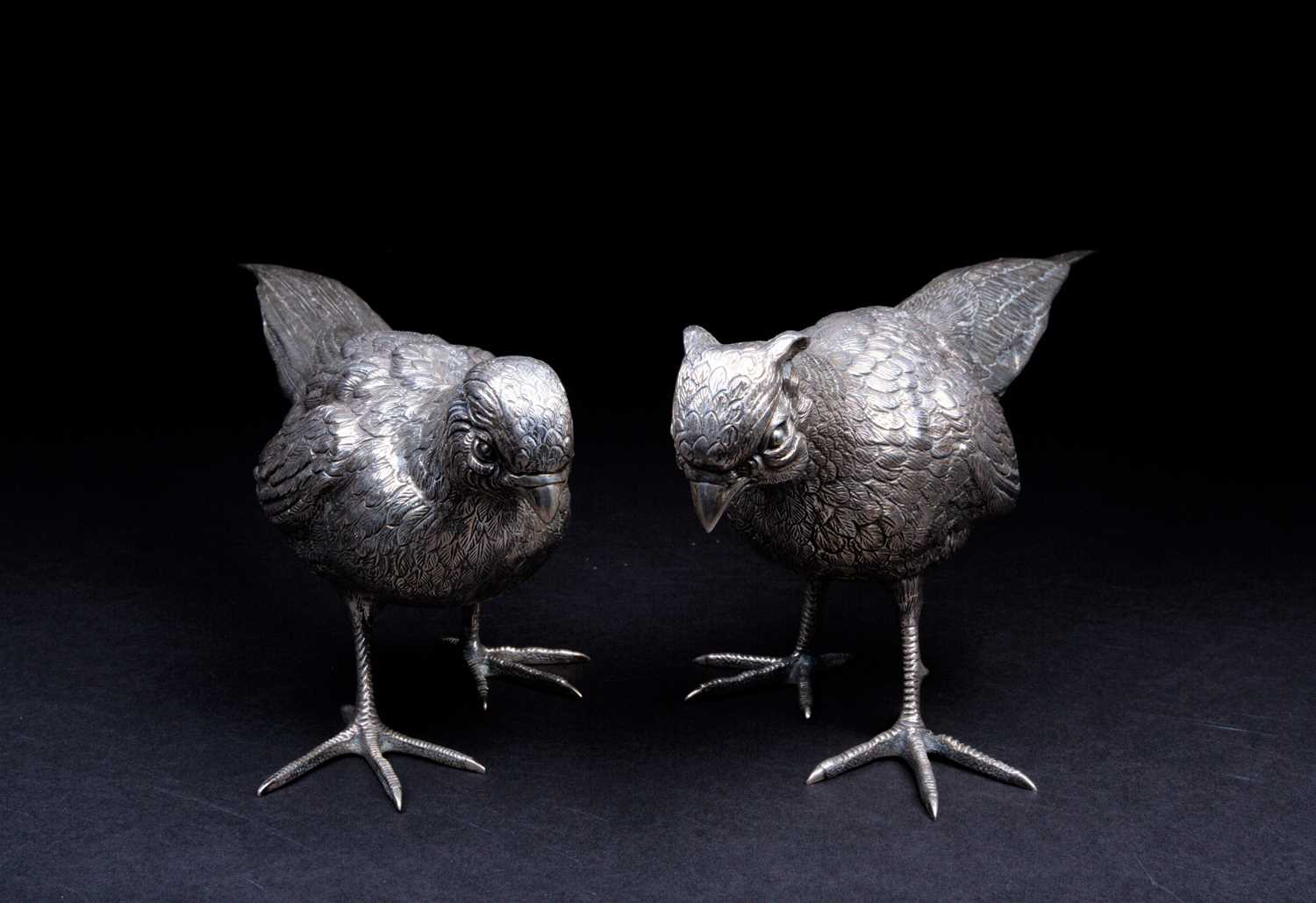 Two large Spanish silver pheasants, circa 1960's, each naturalistically modelled, struck to the tail - Image 2 of 4
