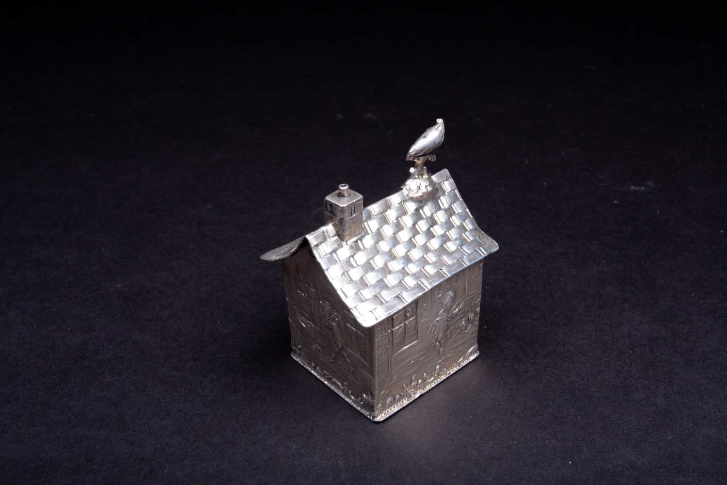 A novelty Dutch silver watermill, import marks for George Bedingham, London 1909, modelled with a - Image 3 of 4