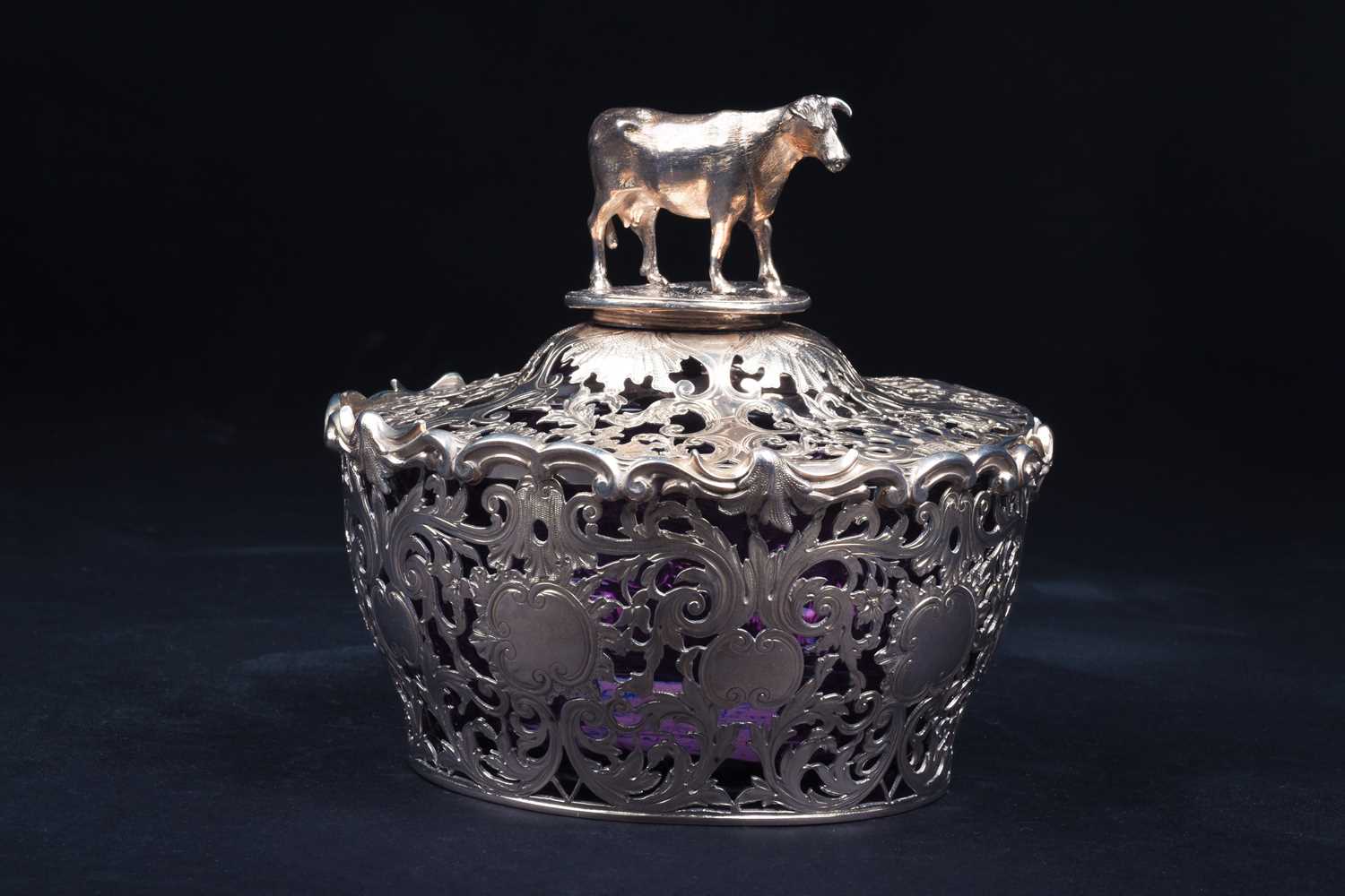 A fine Victorian silver covered butter dish, London 1854 by Charles Reily & George Storer, the