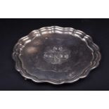 A George VI silver salver, Birmingham 1937 (maker indistinct), of scalloped edge form with