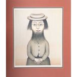 Laurence Stephen Lowry (1887-1976), 'Woman with Beard' limited edition signed lithographic print, 58