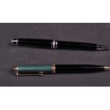 A Mont Blanc Meisterstuck propelling pencil, the black resin body with chrome fittings, together