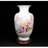 A Chinese vase depicting the eight immortals, 20th century, the immortals depicted crossing the