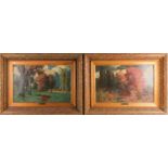 Hermann Traugott Rudishuli (1864-1944) Swiss, a pair of oils on canvas, each autumnal tree