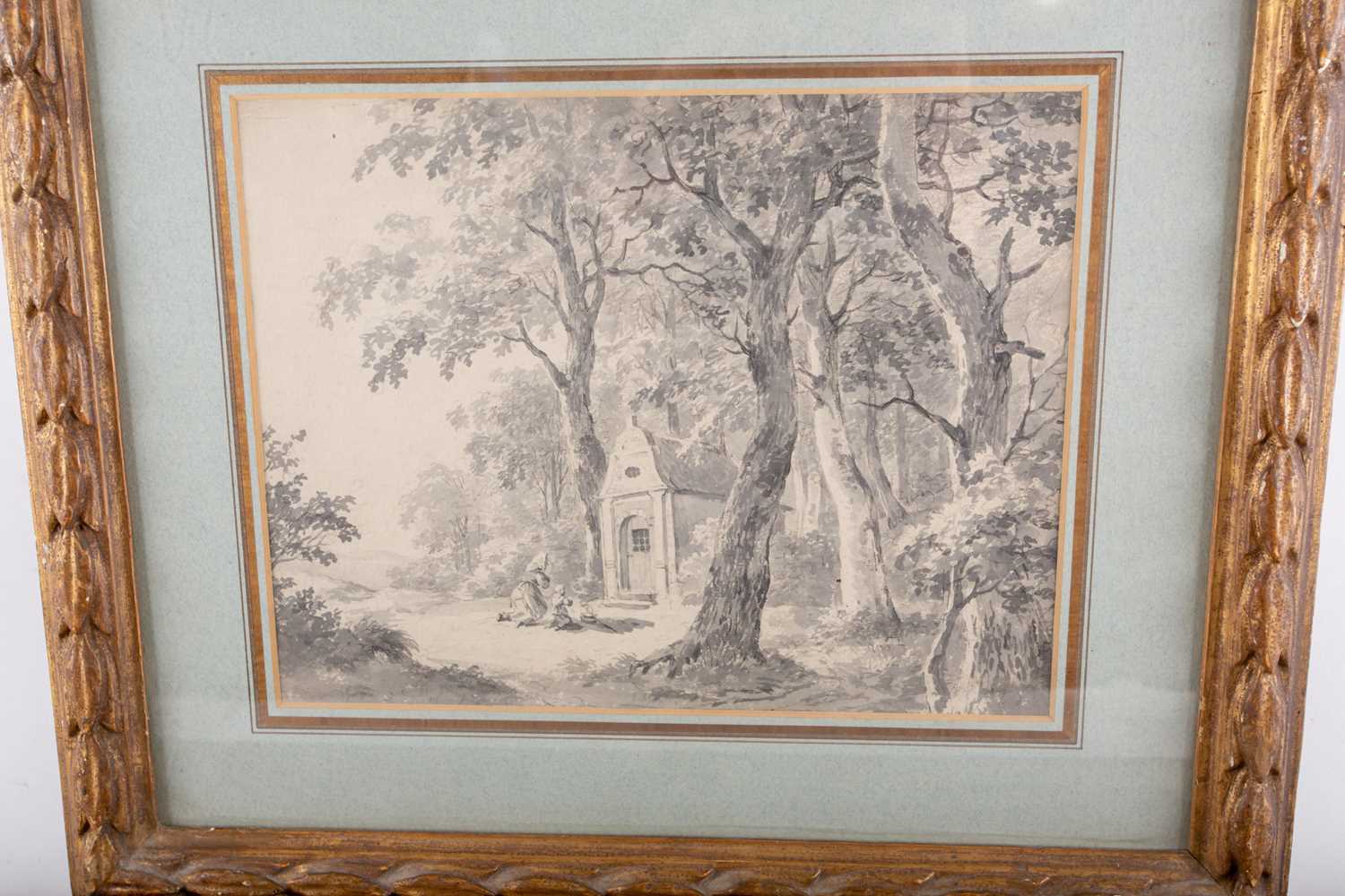 G.W. Smith (19th century), a pen and watercolour view of a Continental church, 17 cm x 24.5 cm, - Image 3 of 4