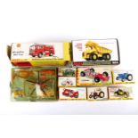 A collection of ten boxed vintage Dinky diescast vehicles, comprising: 924 Aveling-Barford Centaur