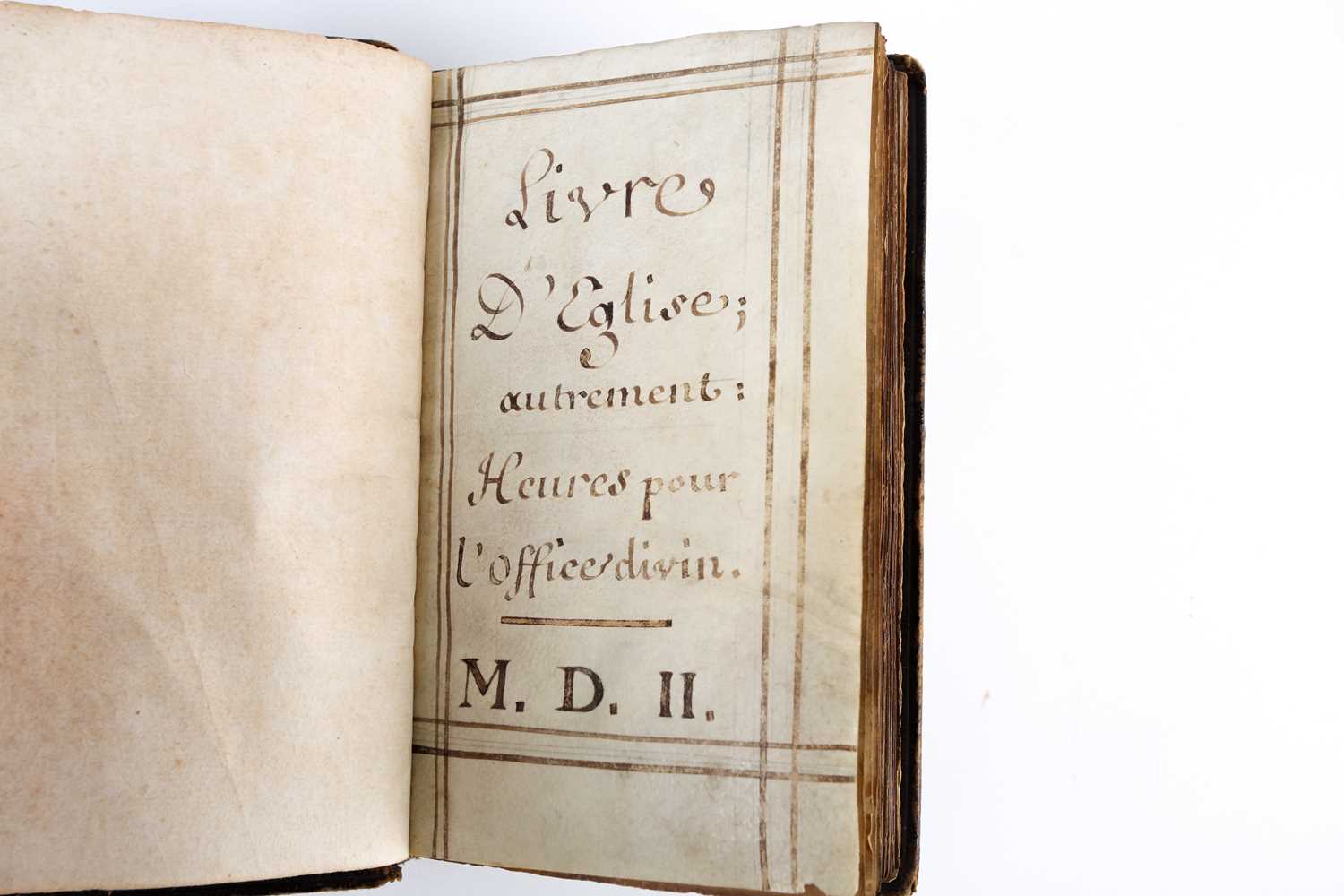 An early sixteenth-century book of hours with related title page inscribed, 'Livre d'eglise - Image 2 of 8