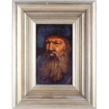 Ken Moroney (1949-2018) British, a portrait of an elderly bearded man, oil on board, signed to lower