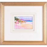 Peter Graham (b.1959) British, 'Beach Stroll, Bermuda', watercolour, signed and dated 1997, label