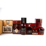 Five assorted boxed spirits, comprising: Lepanto Brandy de Jerez, Renault VSOP Carte Noire Cognac,