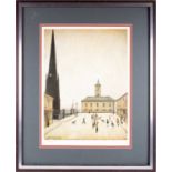 Laurence Stephen Lowry (1887-1976) British, 'Old Town Hall, Middlesbrough', offset lithograph