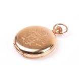 A Dennison 9ct yellow gold pocket watch case (no movement), with gold inner cover, numbered 13065,