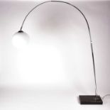 After Achille Castiglioni, an Arco style chrome and marble adjustable lamp, 179cm high