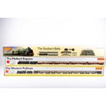 Three boxed Hornby 00 Gauge train sets, comprising R1118 The Southern Belle, R1064 The Mallard