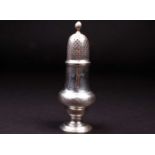 A Victorian silver sugar caster, London 1894 by Joseph & Horace Savory, of Georgian baluster