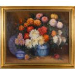 Peter Richardson (19th/20th century), a still life study of flowers, oil on board, dated 2003 verso,