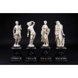 A group of four 19th century European ivory figures, comprising representations of 'The Four