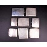 A collection of eight silver cigarette cases, early to mid-20th century, various dates and makers,