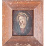 Late 18th/early 19th century school, an oil on copper portrait of the Virgin Mary, 8.4 cm x 6.5 cm