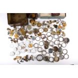A mixed quantity of pocket watch parts to include movements, cases and other items.