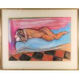 Attributed to Edward Wolfe (1897-1982) British, a study of a recumbent female nude, pastel and chalk