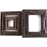 A group of three old master bolection style ebonised frames, probably Dutch 19th century, internal