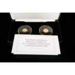 The Prince George & Princess Charlotte of Cambridge 9ct gold commemorative medallions, proof like