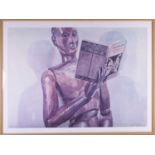 After Philip Pearlstein (b.1924), an artist's model reading a book, limited edition signed print,