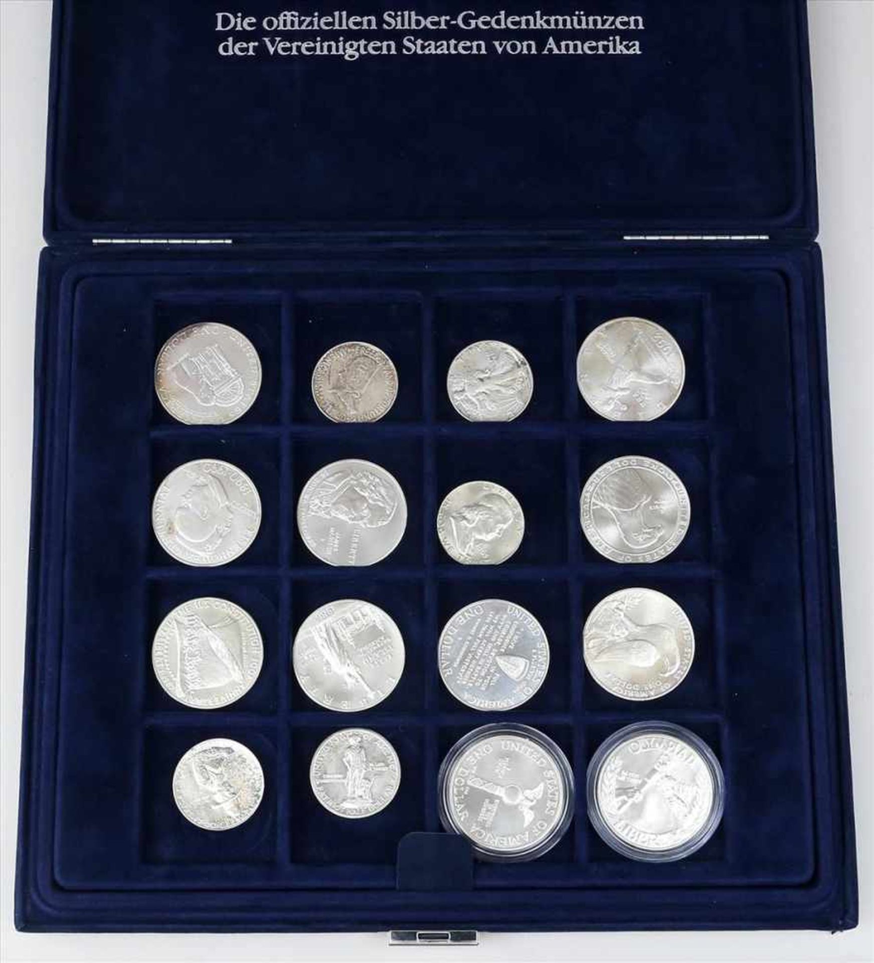 Sammlung von 28 Silber-Gedenkmünzen, USA.<