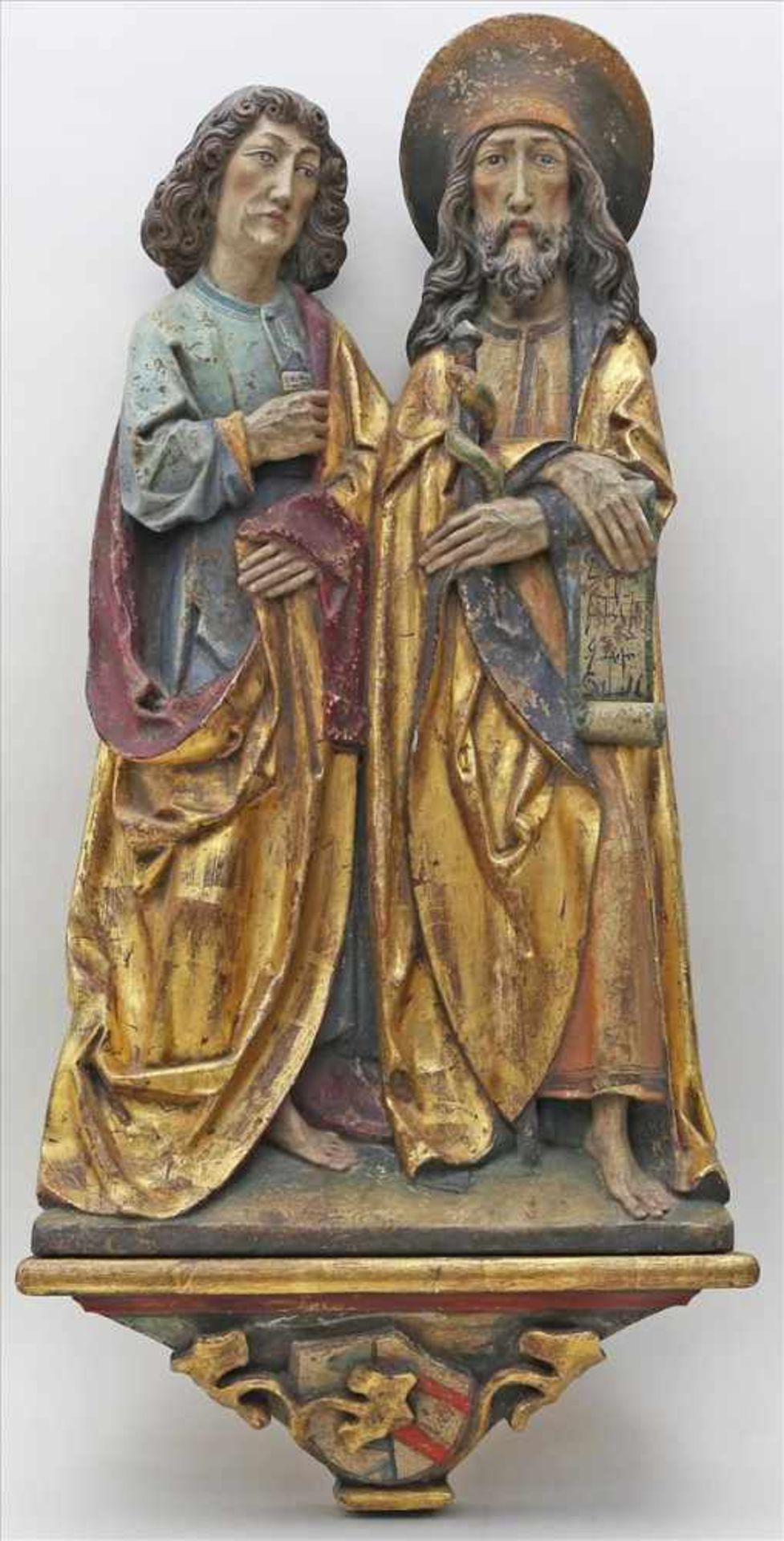 Skulpturengruppe "2 Heilige", im Stil der Gotik.