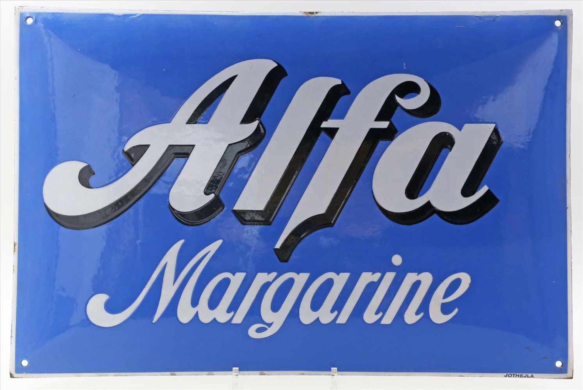 Emailschild "Alfa Margarine".