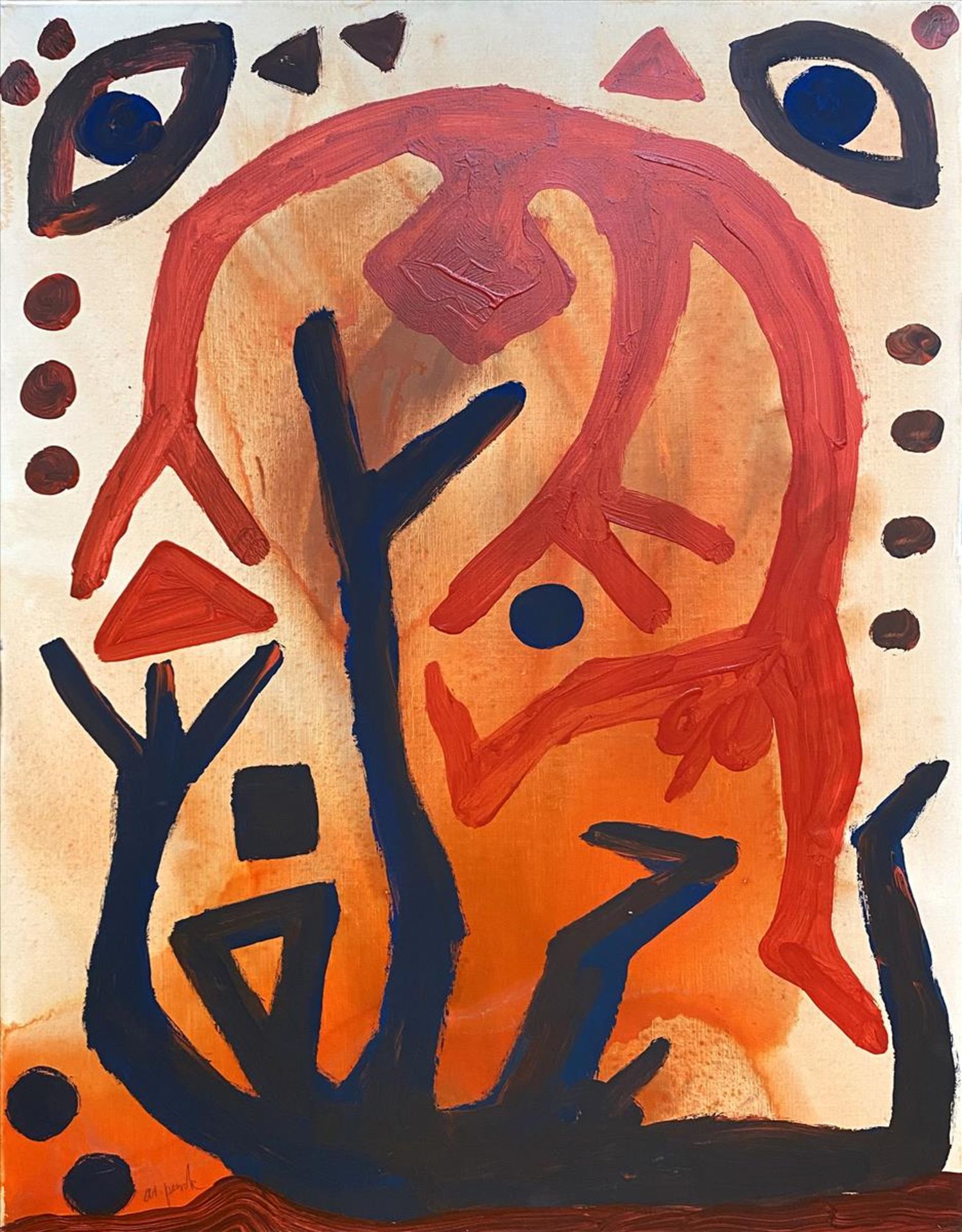 Penck, A.R., Ralf Winkler (1939 Dresden - Zürich 2017)"UTOPIE", so verso auf Galerie-Eti