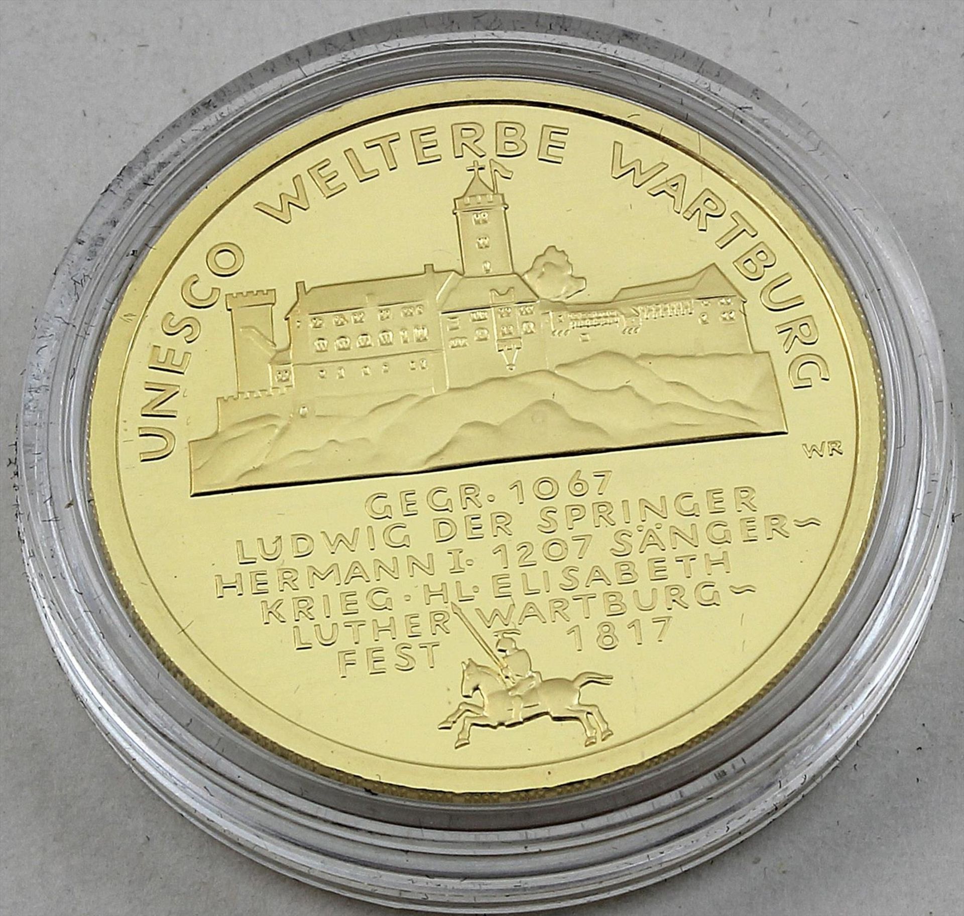 BRD, 100 Euro 2011 "UNESCO Welterbe Wartburg".999,9/1000 GG, 15,55 g. stgl. in Münzkapsel und - Bild 2 aus 2