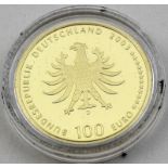 BRD, 100 Euro 2003 "UNESCO Weltkulturerbestadt Quedlinburg".999,9/1000 GG, 15,55 g. stgl. in